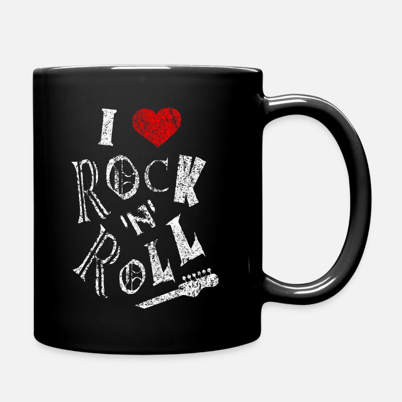 I Love Rock 'n' roll Rockabilly Rock and roll Herz - Tasse einfarbig - Schwarz