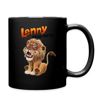Lenny blickt durch - Tasse einfarbig - Schwarz - Rechts
