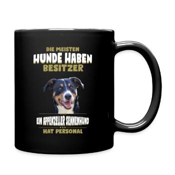 Appenzeller Sennenhund Tshirt - Tasse einfarbig - Schwarz - Rechts