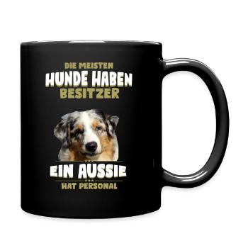 Australian Shepherd Tshirt - Aussie Shirt - Tasse einfarbig - Schwarz - Rechts