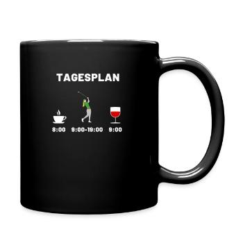 Golfer golfen Kaffee Wein tagesplan geschenk frau - Tasse einfarbig - Schwarz - Rechts