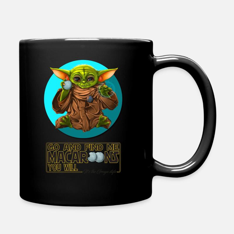 Baby Grogu - Makronen - V-schwarz - Tasse einfarbig - Schwarz