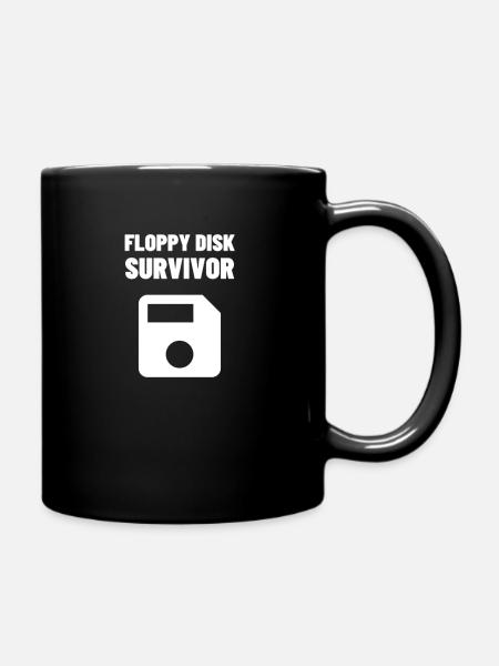 Diskette - Tasse einfarbig - Schwarz