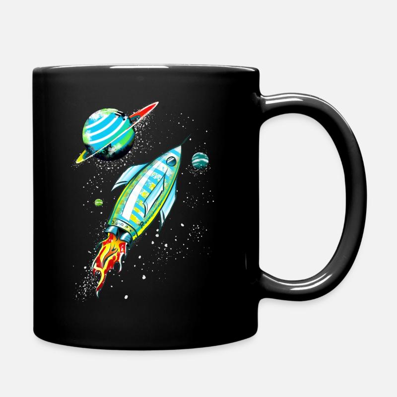 Fusée dans l'espace - Mug uni - noir