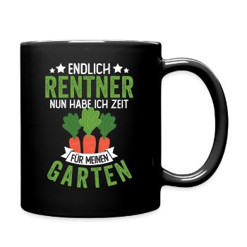 Ruhestand | Rentner | Rente | Garten | Geschenk - Tasse einfarbig - Schwarz - Rechts