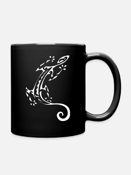 lézard maori 7 blanc - Mug uni - noir