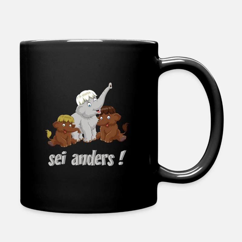 Mammut Elefant Geschwister Spruch be different - Tasse einfarbig - Schwarz