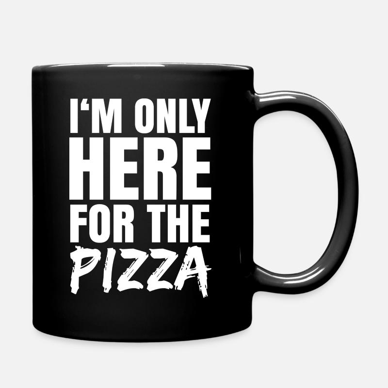 Je ne suis là que pour la pizza - Amoureux de la pizza - Mug uni - noir