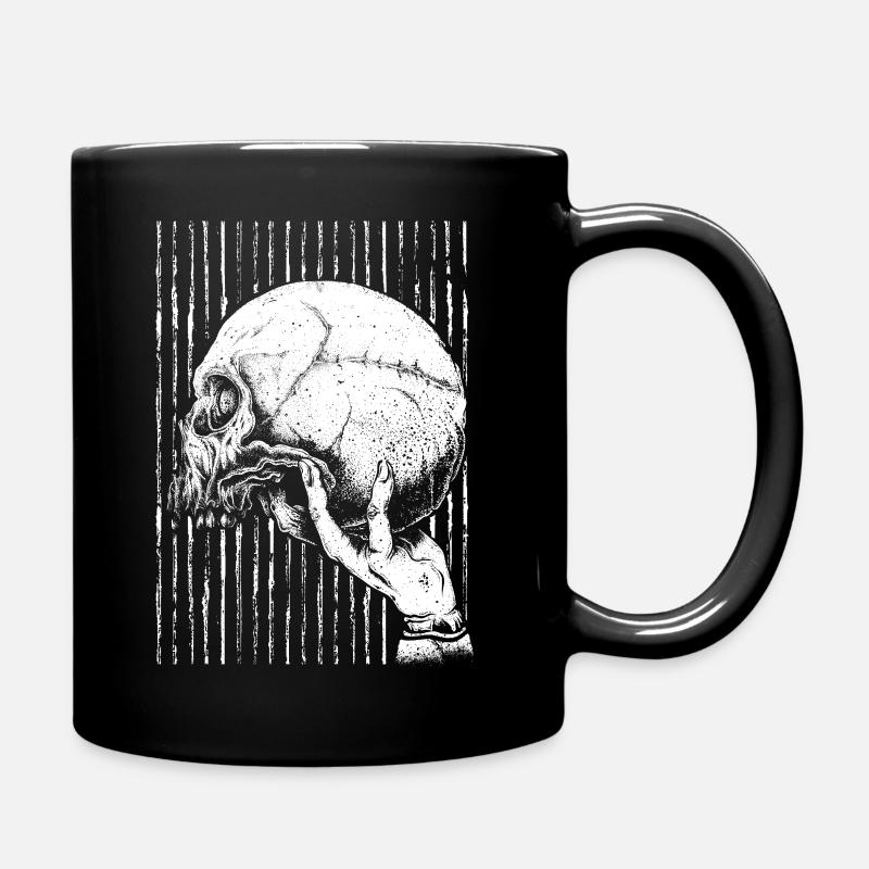 Rayures de crâne - Mug uni - noir