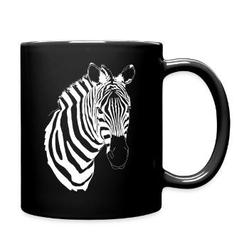 White zebra - Full Colour Mug - black - Right