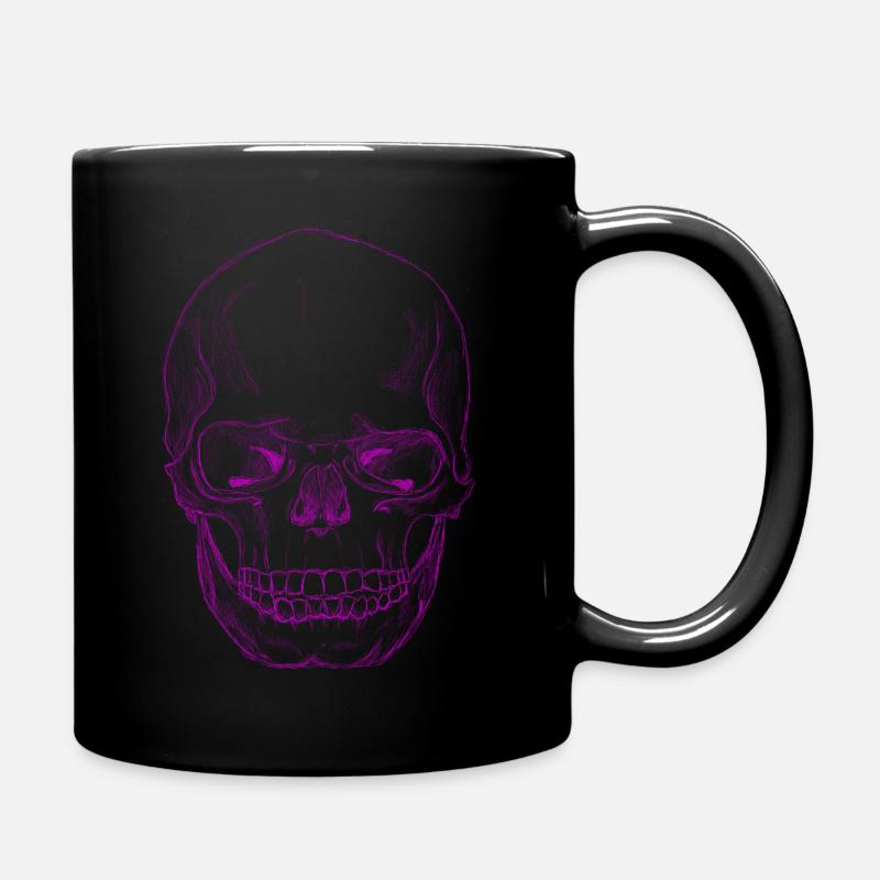 SkullSketchDarkPink - Tasse einfarbig - Schwarz