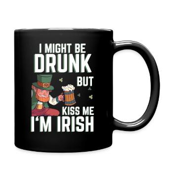 St Patricks Day Spruch Kiss me Im Irish Leprechaun - Tasse einfarbig - Schwarz - Rechts