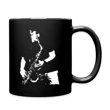 Saxophoniste - Mug uni - noir - Droite