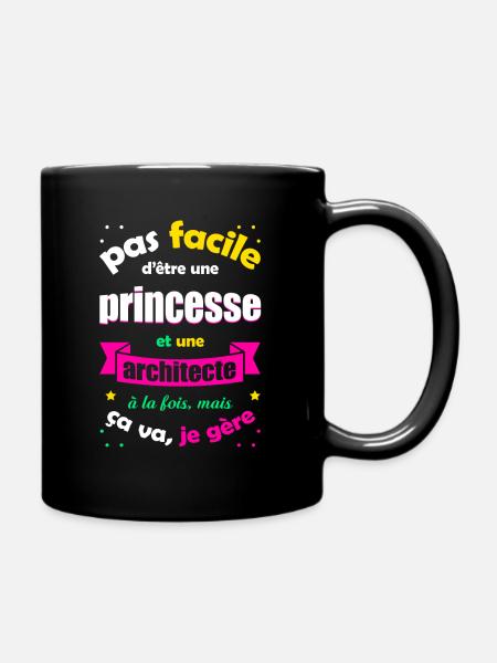 PRINCESSE ET ARCHITECTE - Mug uni - noir