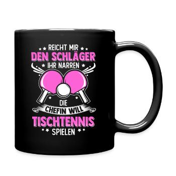 Tischtennis Tischtennisspielerin Spruch Geschenk - Tasse einfarbig - Schwarz - Rechts