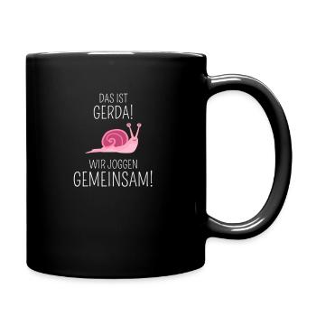 Schnecke Schneckentempo langsam joggen geschenk - Tasse einfarbig - Schwarz - Rechts