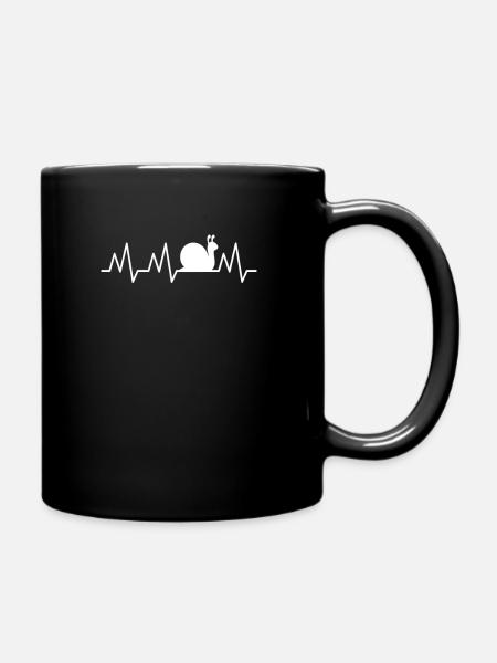 Schnecke Weichtier Herzschlag garten natur - Tasse einfarbig - Schwarz