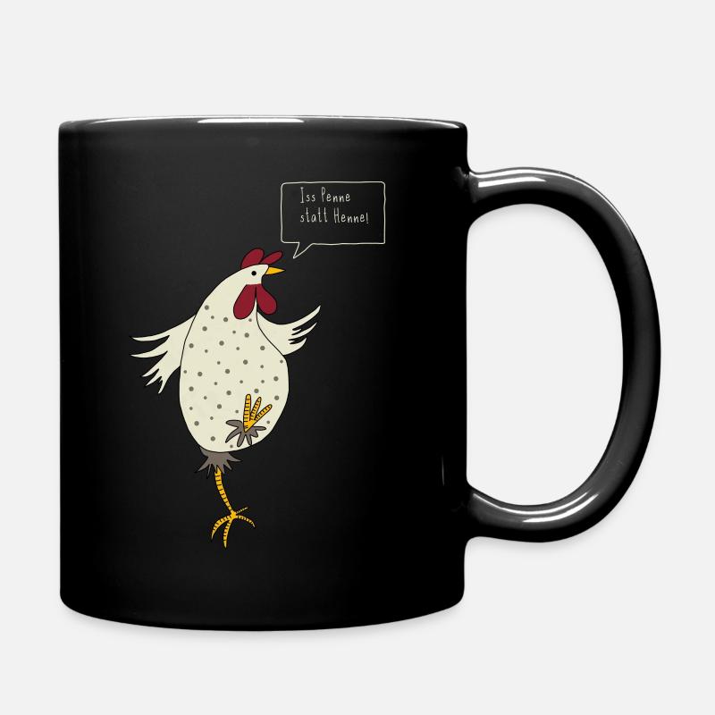 Funny saying chicken vegan gift - Full Colour Mug - black