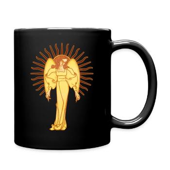 Your guardian angel, an Art Nouveau angel - Full Colour Mug - black - Right