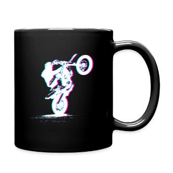 Motorcross 3D Motorradsport - Tasse einfarbig - Schwarz - Rechts