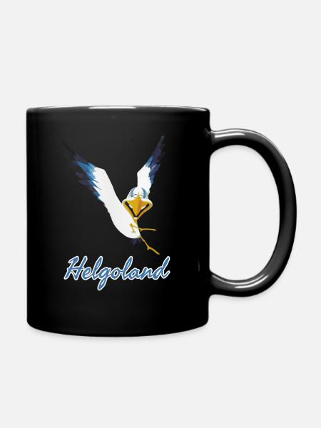 Lachmöwe Helgoland - Tasse einfarbig - Schwarz