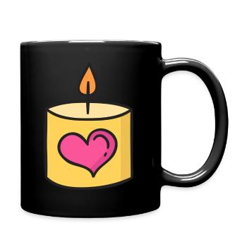 Bougie d’amour coeur cordial bougie Saint Valentin - Mug uni - noir - Droite