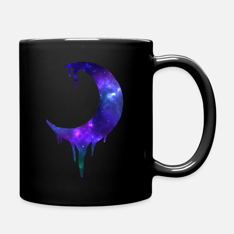 Demi-lune avec galaxie - Mug uni - noir