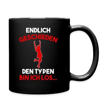 Geschieden Scheidung Trennung - Tasse einfarbig - Schwarz - Rechts