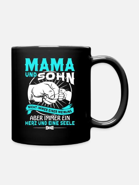 Stolz Mama Sohn Tochter Mom Mutter Geschenk Spruch - Tasse einfarbig - Schwarz