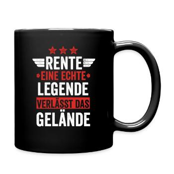 Rente Eine Legende verlässt das Gelände lustig - Tasse einfarbig - Schwarz - Rechts
