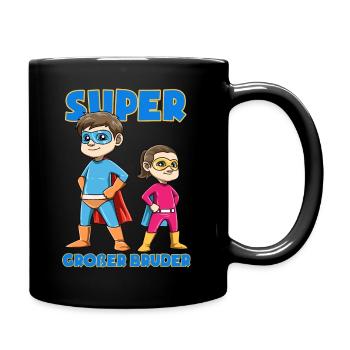 Super Großer Bruder und Kleine Schwester - Tasse einfarbig - Schwarz - Rechts