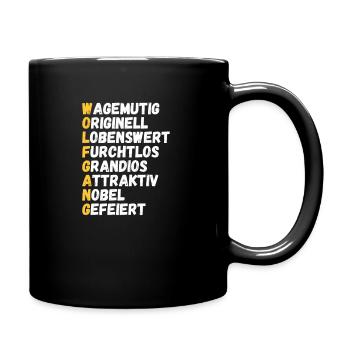 Name Spruch lustig Freund Wolfgang geschenk - Tasse einfarbig - Schwarz - Rechts