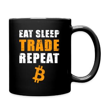 EAT SLEEP TRADE REPEAT Bitcoin Trader - Mug uni - noir - Droite