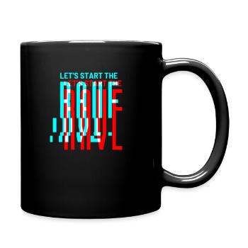 Rave Techno Raver music festival bass club party - Full Colour Mug - black - Right