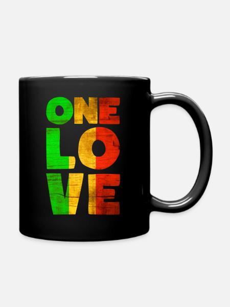 Rastafari ONE LOVE Reggae Style - Mug uni - noir