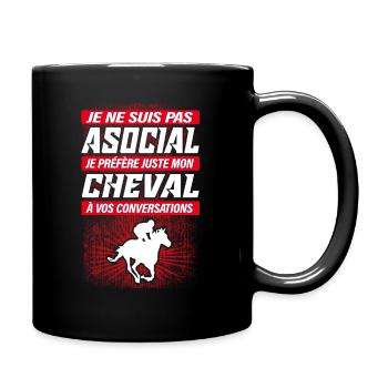 JE PRÉFÈRE MON CHEVAL À VOS CONVERSATIONS - Mug uni - noir - Droite