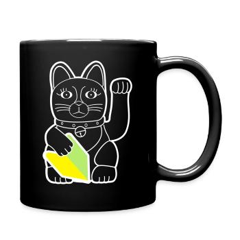 Maneki Neko "Wakaba" - Light Contour - Tasse einfarbig - Schwarz - Rechts
