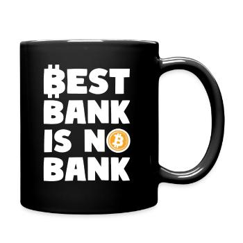 BEST BANK IS NO BANK Cryptomonnaies Devise - Mug uni - noir - Droite