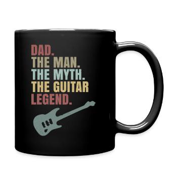 Dad The Man The Myth The Guitar Legend Daddy Dad - Full Colour Mug - black - Right