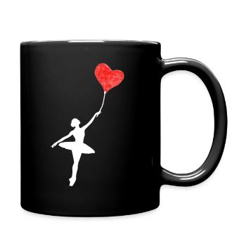 Ballerine avec coeur Ballons Amour de ballet - Mug uni - noir - Droite