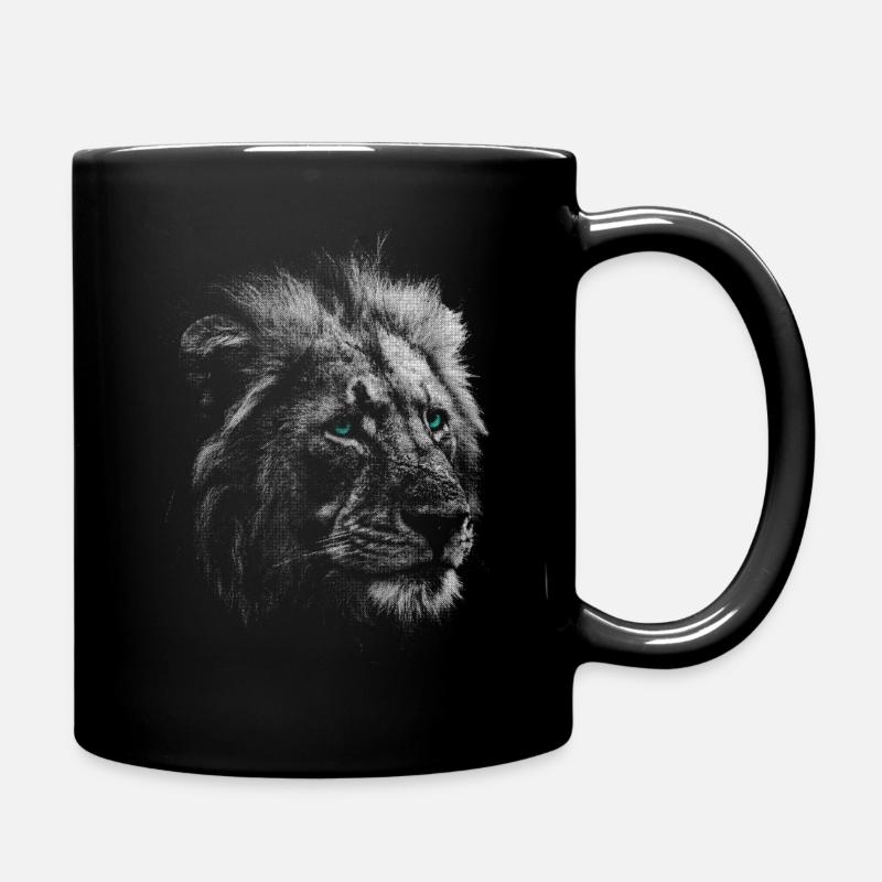 Löwenkopf - Tasse einfarbig - Schwarz