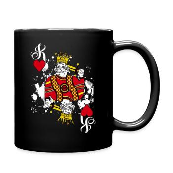 Herzkönig Spielkarte Halloween Kostüm - Tasse einfarbig - Schwarz - Rechts