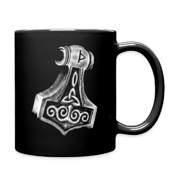 Thor Hammer Mjölnir - Tasse einfarbig - Schwarz - Rechts