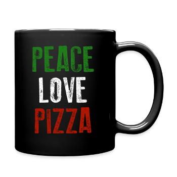 PEACE LOVE PIZZA Tricolore Italiano - Mug uni - noir - Droite