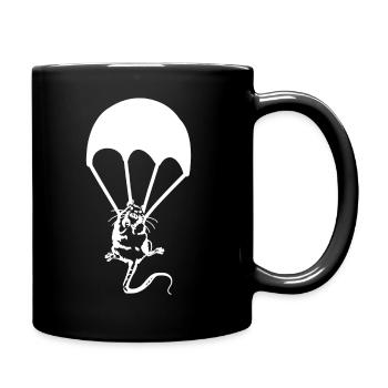 Ratte Fallschirm Graffiti Banksy Street Art - Tasse einfarbig - Schwarz - Rechts