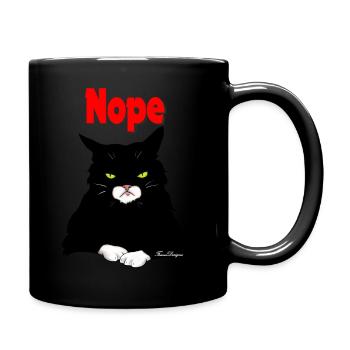 Nope, No, funny bad cat - Full Colour Mug - black - Right
