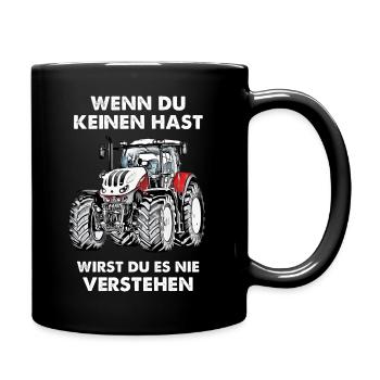 LANDWIRT MASCHINEN TRECKER EKG TRAKTOREN - Tasse einfarbig - Schwarz - Rechts