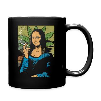 Mona Lisa Smoking - Tasse einfarbig - Schwarz - Rechts
