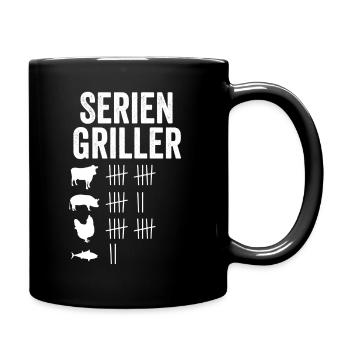 Seriengriller Grillen BBQ Grillen Humor lustig - Tasse einfarbig - Schwarz - Rechts