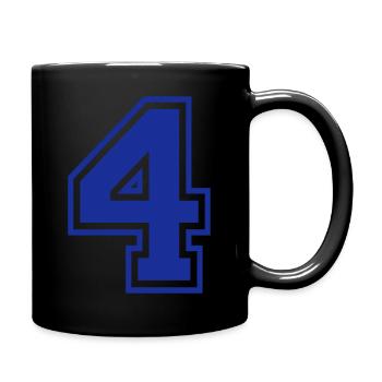 Number 4 Football | Team baseball| university basketball - Full Colour Mug - black - Right